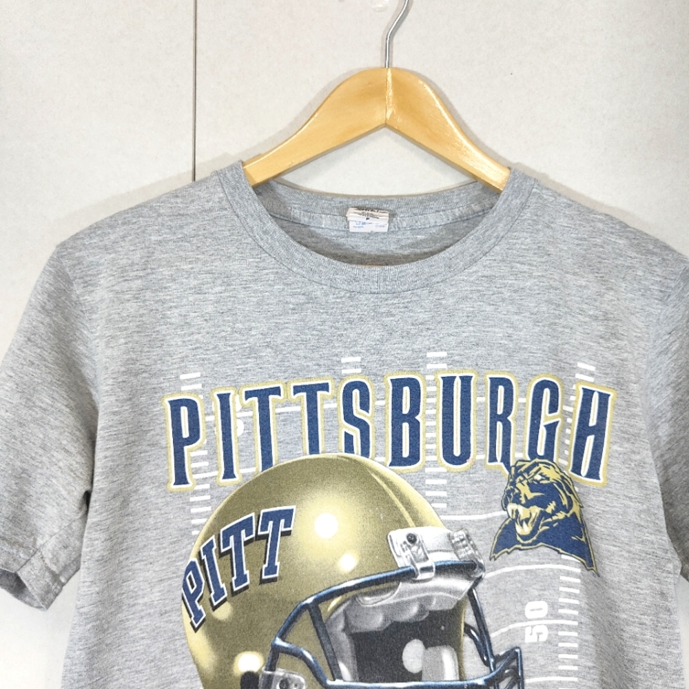 Gildan Pittsburgh Panthers Football T-Shirt Grey Size S Graphic Print - Picture 4 of 7